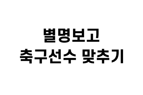 별명보고 축구선수 맞추기