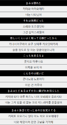 가사 보고 보컬로이드 곡 맞추기