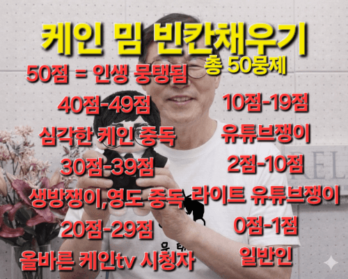 케인 밈, 영도 빈칸채우기 퀴즈 (아이고난이도 上) 썸네일